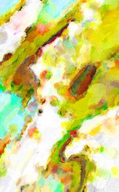 Modern fırça darbeleri. Poster, duvar sanatı, afiş, kart, kitap kapağı veya ambalaj için rahatlatıcı kompozisyonun yumuşak renkli çizimi. Pastel renklerle suluboya.