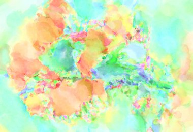 Modern fırça darbeleri. Poster, duvar sanatı, afiş, kart, kitap kapağı veya ambalaj için rahatlatıcı kompozisyonun yumuşak renkli çizimi. Pastel renklerle suluboya.