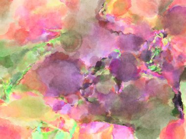 Modern fırça darbeleri. Poster, duvar sanatı, afiş, kart, kitap kapağı veya ambalaj için rahatlatıcı kompozisyonun yumuşak renkli çizimi. Pastel renklerle suluboya.