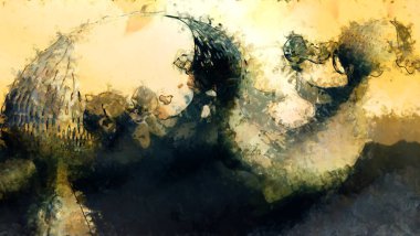 Tuval üzerinde etkileyici fırçalanmış resim. Soyut doku. 2D çizim. Geniş fırça darbeleri. Modern dijital sanat. Çağdaş fırça. Modern ifade. Popüler biçim boyanmış resim.