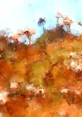 Tuval üzerinde etkileyici fırçalanmış resim. Soyut doku. 2D çizim. Geniş fırça darbeleri. Modern dijital sanat. Çağdaş fırça. Modern ifade. Popüler biçim boyanmış resim.