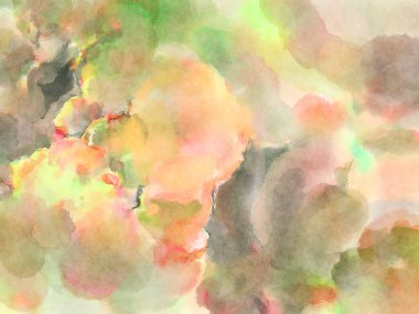 Modern fırça darbeleri. Poster, duvar sanatı, afiş, kart, kitap kapağı veya ambalaj için rahatlatıcı kompozisyonun yumuşak renkli çizimi. Pastel renklerle suluboya.