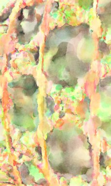 Modern fırça darbeleri. Poster, duvar sanatı, afiş, kart, kitap kapağı veya ambalaj için rahatlatıcı kompozisyonun yumuşak renkli çizimi. Pastel renklerle suluboya.