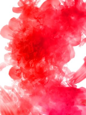 Vahşi ve büyük fırça darbeleri. Beyaz arka planda fırçalanmış soyut resim. Fırça darbesi ile boyanmış. Boya darbeleri. 2B Görüntü.