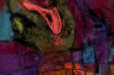 Kaos duvarı sanatı. Sanatsal canlılık ve renkli duvar kâğıdı. Kaotik resim. Taranmış Boyalı Soyut Arkaplan. Fırça darbesi ile boyanmış. Tuval üzerinde etkileyici fırçalanmış resim