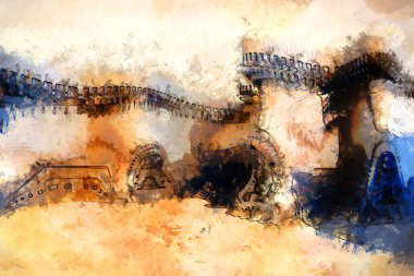 Tuval üzerinde etkileyici fırçalanmış resim. Soyut doku. 2D çizim. Geniş fırça darbeleri. Modern dijital sanat. Çağdaş fırça. Modern ifade. Popüler biçim boyanmış resim.