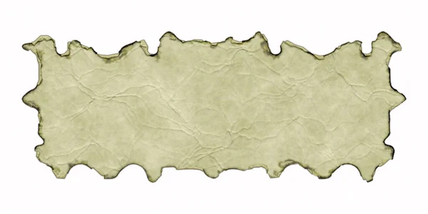 Антикварный Пергаментный Баннер Обожженными Изогнутыми Краями Белом Фоне Фантазии Иллюстрации — стоковое фото