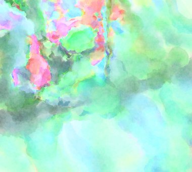 Modern fırça darbeleri. Poster, duvar sanatı, afiş, kart, kitap kapağı veya ambalaj için rahatlatıcı kompozisyonun yumuşak renkli çizimi. Pastel renklerle suluboya.