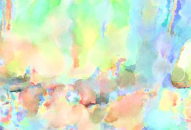 Modern fırça darbeleri. Poster, duvar sanatı, afiş, kart, kitap kapağı veya ambalaj için rahatlatıcı kompozisyonun yumuşak renkli çizimi. Pastel renklerle suluboya.