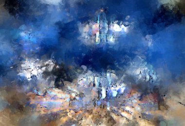 Tuval üzerinde etkileyici fırçalanmış resim. Soyut doku. 2D çizim. Geniş fırça darbeleri. Modern dijital sanat. Çağdaş fırça. Modern ifade. Popüler biçim boyanmış resim.