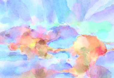 Modern fırça darbeleri. Poster, duvar sanatı, afiş, kart, kitap kapağı veya ambalaj için rahatlatıcı kompozisyonun yumuşak renkli çizimi. Pastel renklerle suluboya.