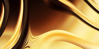 Renkli dalgalı yansıtıcı duvar kağıdının üç boyutlu çizimi. Duvar kağıdı, afiş, arkaplan, kart, kitap kapağı veya web sitesi için grafiksel illüstrasyon. Soyut arkaplan. 