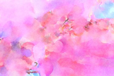 Modern fırça darbeleri. Poster, duvar sanatı, afiş, kart, kitap kapağı veya ambalaj için rahatlatıcı kompozisyonun yumuşak renkli çizimi. Pastel renklerle suluboya.