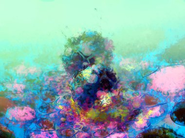 Tuval üzerinde etkileyici fırçalanmış resim. Soyut doku. 2D çizim. Geniş fırça darbeleri. Modern dijital sanat. Çağdaş fırça. Modern ifade. Popüler biçim boyanmış resim.