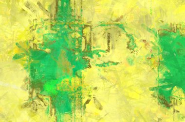 Kaos duvarı sanatı. Sanatsal canlılık ve renkli duvar kâğıdı. Kaotik resim. Taranmış Boyalı Soyut Arkaplan. Fırça darbesi ile boyanmış. Tuval üzerinde etkileyici fırçalanmış resim