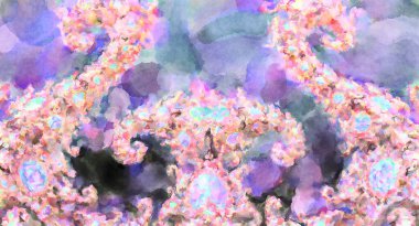 Modern fırça darbeleri. Poster, duvar sanatı, afiş, kart, kitap kapağı veya ambalaj için rahatlatıcı kompozisyonun yumuşak renkli çizimi. Pastel renklerle suluboya.