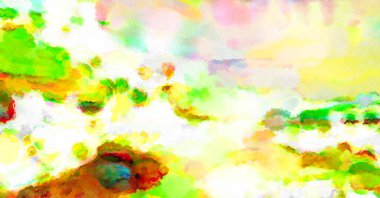 Modern fırça darbeleri. Poster, duvar sanatı, afiş, kart, kitap kapağı veya ambalaj için rahatlatıcı kompozisyonun yumuşak renkli çizimi. Pastel renklerle suluboya.