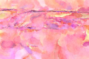 Modern fırça darbeleri. Poster, duvar sanatı, afiş, kart, kitap kapağı veya ambalaj için rahatlatıcı kompozisyonun yumuşak renkli çizimi. Pastel renklerle suluboya.