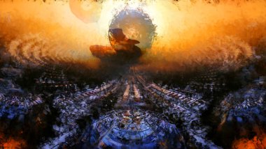 Tuval üzerinde etkileyici fırçalanmış resim. Soyut doku. 2D çizim. Geniş fırça darbeleri. Modern dijital sanat. Çağdaş fırça. Modern ifade. Popüler biçim boyanmış resim.