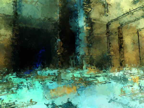 Tuval üzerinde etkileyici fırçalanmış resim. Soyut doku. 2D çizim. Geniş fırça darbeleri. Modern dijital sanat. Çağdaş fırça. Modern ifade. Popüler biçim boyanmış resim.