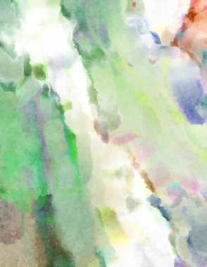 Modern fırça darbeleri. Poster, duvar sanatı, afiş, kart, kitap kapağı veya ambalaj için rahatlatıcı kompozisyonun yumuşak renkli çizimi. Pastel renklerle suluboya.