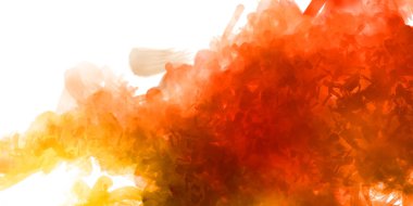 Vahşi ve büyük fırça darbeleri. Beyaz arka planda fırçalanmış soyut resim. Fırça darbesi ile boyanmış. Boya darbeleri. 2B Görüntü.