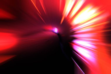 Hızlı yüksek hız bulanıklaştırma arkaplanı. Işık teknolojisi soyut duvar kağıdı. Renkli ışık enerjisi parlamaları. Çarpık grafik hareket arkaplanı. Dinamik patlama flaşı. İvme etkisi.