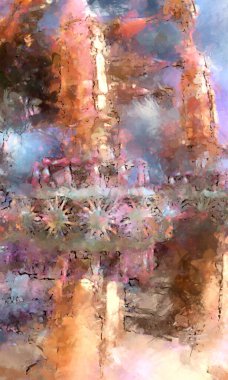 Tuval üzerinde etkileyici fırçalanmış resim. Soyut doku. 2D çizim. Geniş fırça darbeleri. Modern dijital sanat. Çağdaş fırça. Modern ifade. Popüler biçim boyanmış resim.