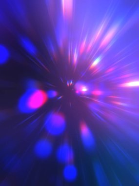 Parlak, canlı ve renkli duvar kağıtları. Parlayan parçacıkları ve çizgileri olan ışık patlaması yıldızı. Güzel soyut ışın arkaplanı.