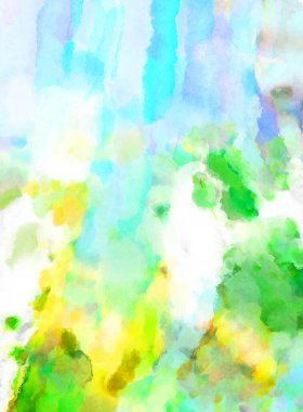 Modern fırça darbeleri. Poster, duvar sanatı, afiş, kart, kitap kapağı veya ambalaj için rahatlatıcı kompozisyonun yumuşak renkli çizimi. Pastel renklerle suluboya.