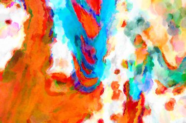 Modern fırça darbeleri. Poster, duvar sanatı, afiş, kart, kitap kapağı veya ambalaj için rahatlatıcı kompozisyonun yumuşak renkli çizimi. Pastel renklerle suluboya.