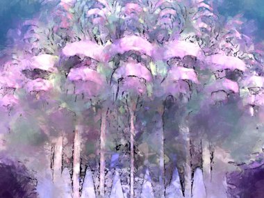 Tuval üzerinde etkileyici fırçalanmış resim. Soyut doku. 2D çizim. Geniş fırça darbeleri. Modern dijital sanat. Çağdaş fırça. Modern ifade. Popüler biçim boyanmış resim.