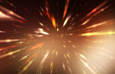 Parlak, canlı ve renkli duvar kağıtları. Parlayan parçacıkları ve çizgileri olan ışık patlaması yıldızı. Güzel soyut ışın arkaplanı.