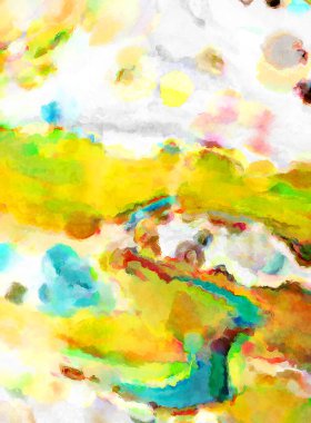 Modern fırça darbeleri. Poster, duvar sanatı, afiş, kart, kitap kapağı veya ambalaj için rahatlatıcı kompozisyonun yumuşak renkli çizimi. Pastel renklerle suluboya.