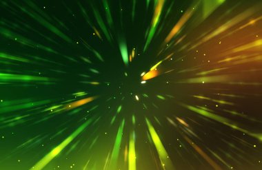 Parlak, canlı ve renkli duvar kağıtları. Parlayan parçacıkları ve çizgileri olan ışık patlaması yıldızı. Güzel soyut ışın arkaplanı.