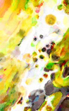 Modern fırça darbeleri. Poster, duvar sanatı, afiş, kart, kitap kapağı veya ambalaj için rahatlatıcı kompozisyonun yumuşak renkli çizimi. Pastel renklerle suluboya.