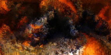 Tuval üzerinde etkileyici fırçalanmış resim. Soyut doku. 2D çizim. Geniş fırça darbeleri. Modern dijital sanat. Çağdaş fırça. Modern ifade. Popüler biçim boyanmış resim.