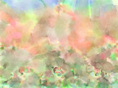 Modern fırça darbeleri. Poster, duvar sanatı, afiş, kart, kitap kapağı veya ambalaj için rahatlatıcı kompozisyonun yumuşak renkli çizimi. Pastel renklerle suluboya.