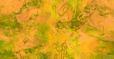 Kaos duvarı sanatı. Sanatsal canlılık ve renkli duvar kâğıdı. Kaotik resim. Taranmış Boyalı Soyut Arkaplan. Fırça darbesi ile boyanmış. Tuval üzerinde etkileyici fırçalanmış resim