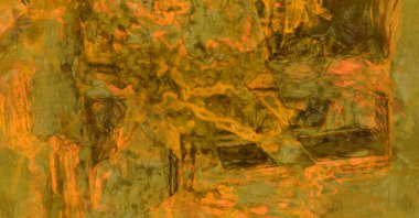 Kaos duvarı sanatı. Sanatsal canlılık ve renkli duvar kâğıdı. Kaotik resim. Taranmış Boyalı Soyut Arkaplan. Fırça darbesi ile boyanmış. Tuval üzerinde etkileyici fırçalanmış resim