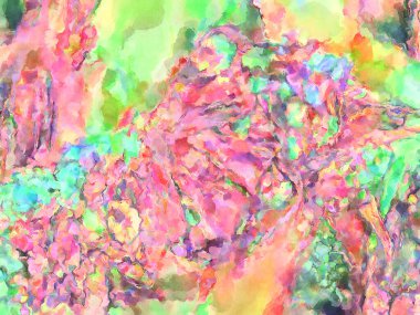 Modern fırça darbeleri. Poster, duvar sanatı, afiş, kart, kitap kapağı veya ambalaj için rahatlatıcı kompozisyonun yumuşak renkli çizimi. Pastel renklerle suluboya.