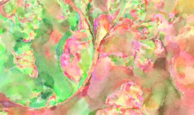 Modern fırça darbeleri. Poster, duvar sanatı, afiş, kart, kitap kapağı veya ambalaj için rahatlatıcı kompozisyonun yumuşak renkli çizimi. Pastel renklerle suluboya.