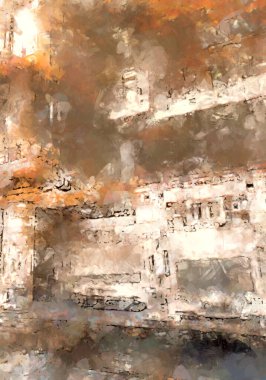 Tuval üzerinde etkileyici fırçalanmış resim. Soyut doku. 2D çizim. Geniş fırça darbeleri. Modern dijital sanat. Çağdaş fırça. Modern ifade. Popüler biçim boyanmış resim.