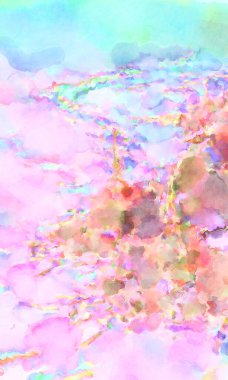 Modern fırça darbeleri. Poster, duvar sanatı, afiş, kart, kitap kapağı veya ambalaj için rahatlatıcı kompozisyonun yumuşak renkli çizimi. Pastel renklerle suluboya.