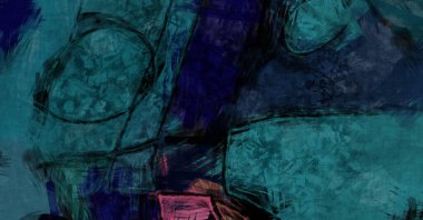 Kaos duvarı sanatı. Sanatsal canlılık ve renkli duvar kâğıdı. Kaotik resim. Taranmış Boyalı Soyut Arkaplan. Fırça darbesi ile boyanmış. Tuval üzerinde etkileyici fırçalanmış resim