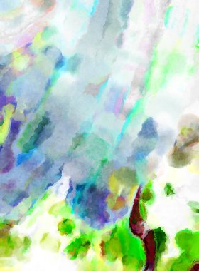 Modern fırça darbeleri. Poster, duvar sanatı, afiş, kart, kitap kapağı veya ambalaj için rahatlatıcı kompozisyonun yumuşak renkli çizimi. Pastel renklerle suluboya.