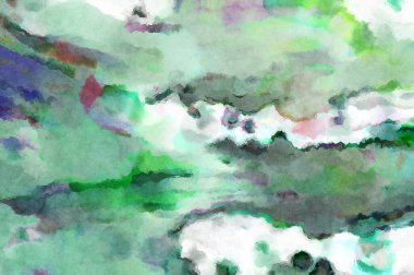 Modern fırça darbeleri. Poster, duvar sanatı, afiş, kart, kitap kapağı veya ambalaj için rahatlatıcı kompozisyonun yumuşak renkli çizimi. Pastel renklerle suluboya.