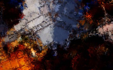 Tuval üzerinde etkileyici fırçalanmış resim. Soyut doku. 2D çizim. Geniş fırça darbeleri. Modern dijital sanat. Çağdaş fırça. Modern ifade. Popüler biçim boyanmış resim.