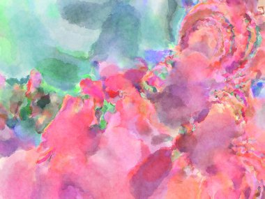 Modern fırça darbeleri. Poster, duvar sanatı, afiş, kart, kitap kapağı veya ambalaj için rahatlatıcı kompozisyonun yumuşak renkli çizimi. Pastel renklerle suluboya.