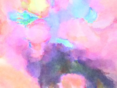 Modern fırça darbeleri. Poster, duvar sanatı, afiş, kart, kitap kapağı veya ambalaj için rahatlatıcı kompozisyonun yumuşak renkli çizimi. Pastel renklerle suluboya.